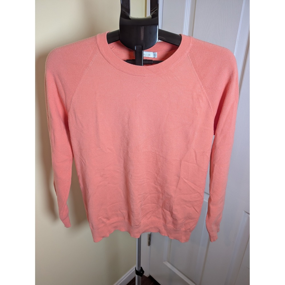 Peter Millar Sweater Women M Coral Raglan Sleeve Crew Neck Viscose Blend Knit